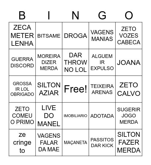 TROPOBINGOH Bingo Card