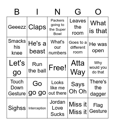 Leon Packer Bingo Card