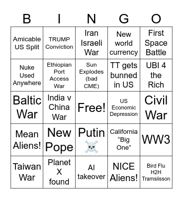 2024 BINGO CARD Bingo Card