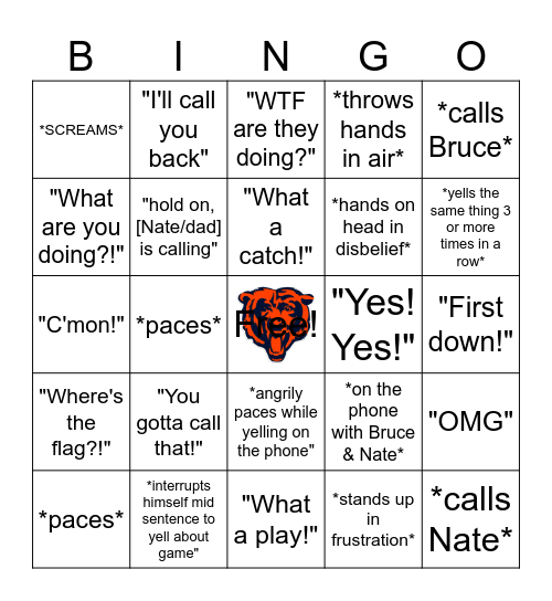 Ben Bears Bingo Card