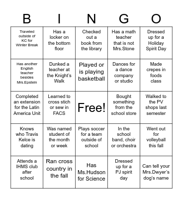 People BINGO Card