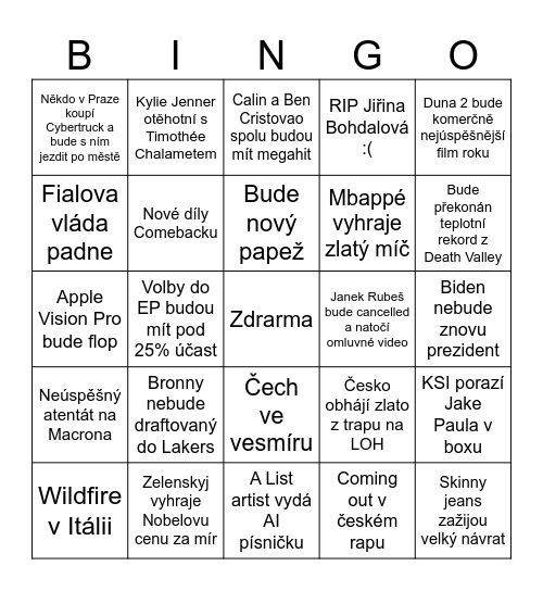 2024 Bingo Card