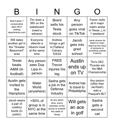 2024 BINGO Card
