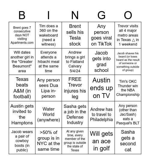 2024 BINGO Card