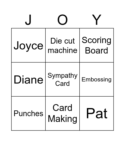 JOY in Crafting  Birthday Bingo Card