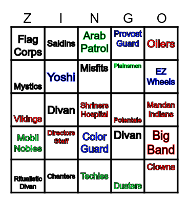 EL Bingo Card