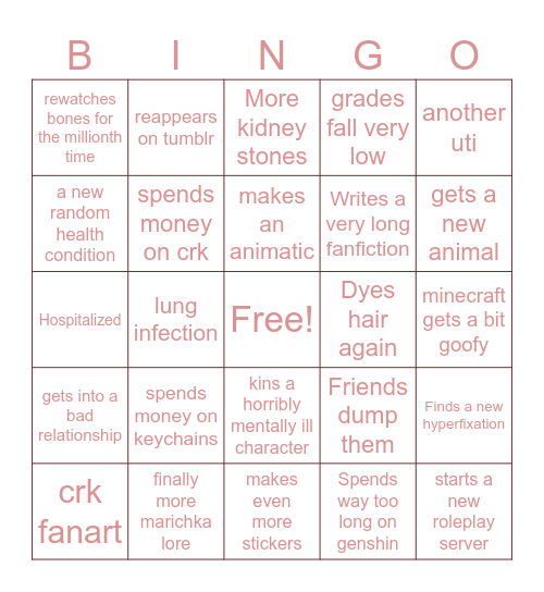 BUBS 2024 BINGO Card