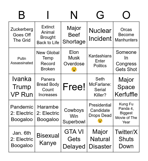 2024 Bingo Card