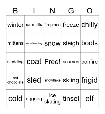 Winter Bingo Card