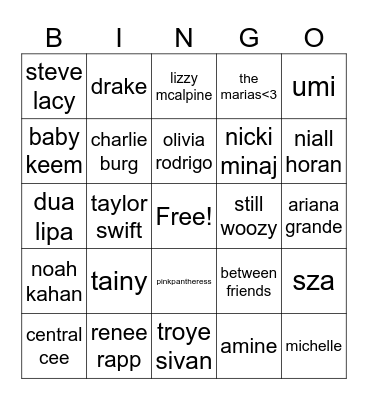 coachella 2024 Bingo Card