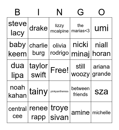 coachella 2024 Bingo Card