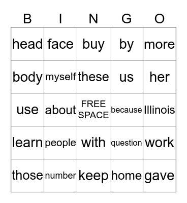 Bingo Card Bingo Card