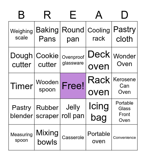 Anthony Casio Bingo Card