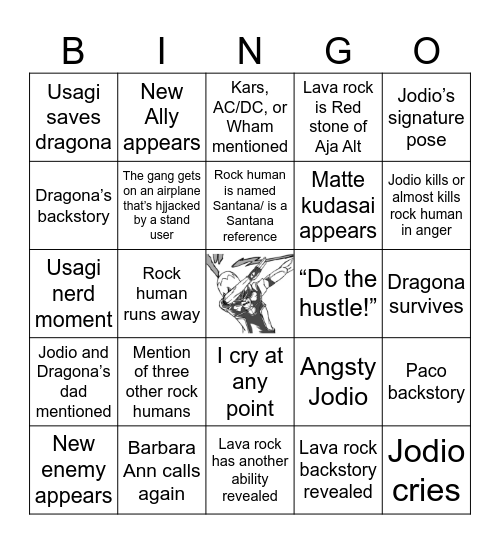 JoJolands Chapter 11 Bingo Card