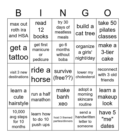 2024 Bingo Card