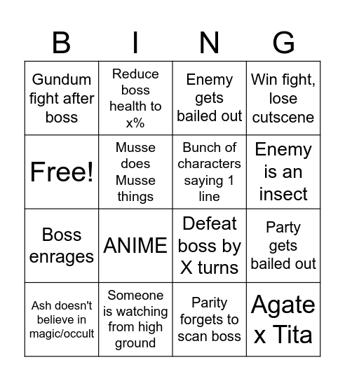 CS4 Bingo Card
