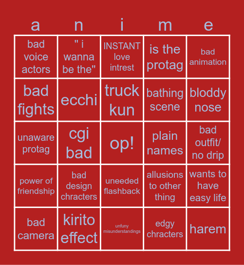 in another world with my smartphone not Bingo Card