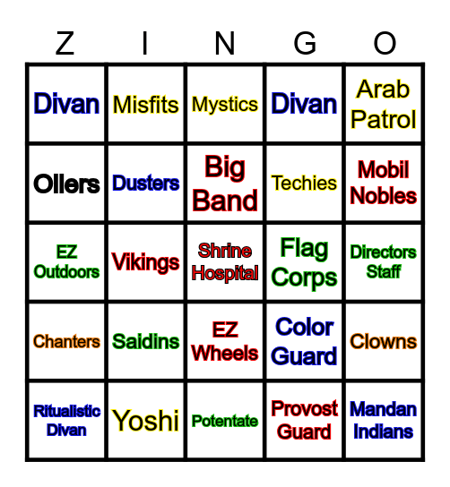EL Bingo Card