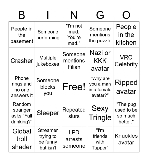 Great Pug Bingo Card Bingo Card