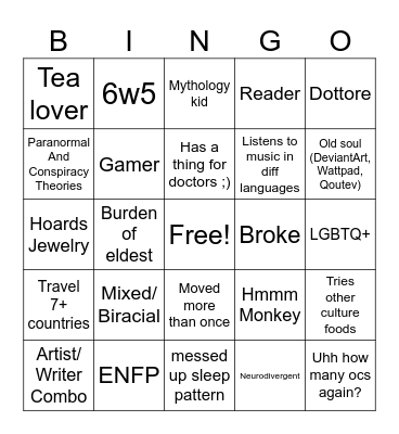 Martian’s Bingo Bongo Bingo Card