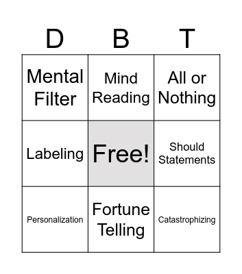 Thinking Mistake Bingo Card