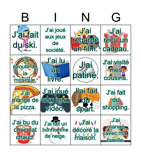 Vacances d'hiver Bingo Card