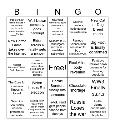 2024 Bingo Card