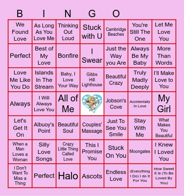 Valentine's Day Round Bingo Card