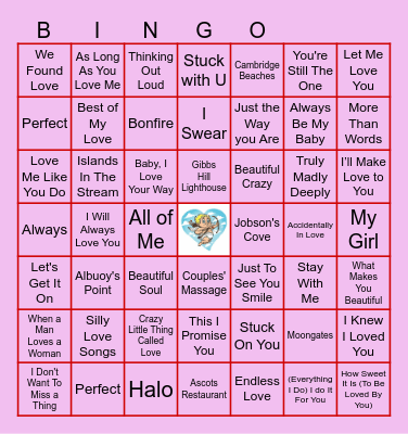 Valentine's Day Round Bingo Card