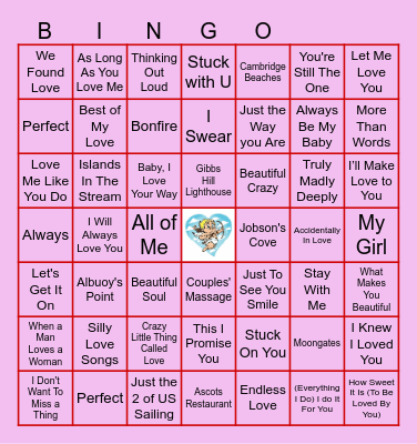 Bermuda Valentine's Day Bingo Card