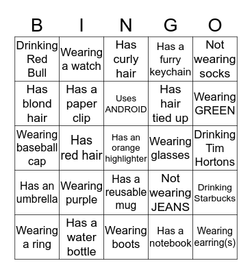Find Someone Who.... Bingo Card