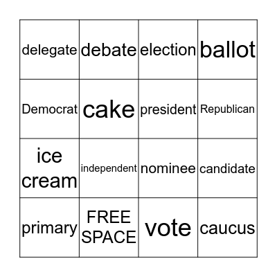 Election Bingo Card