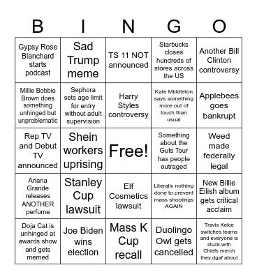 2024 Bingo Card Bingo Card