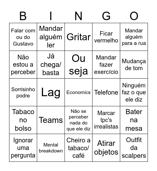 Carlos Bingonomics Bingo Card
