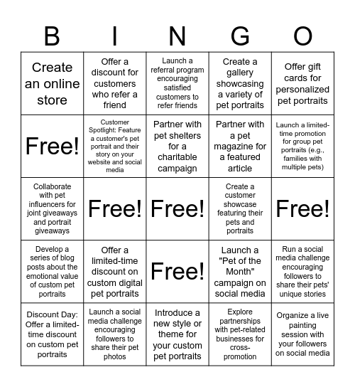 Pawdography Studio Bingo Card