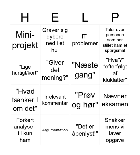 DANSK-TIMERNE Bingo Card