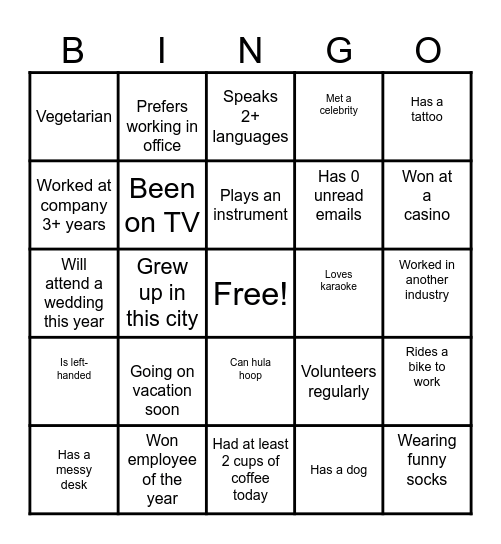 Office Bingo Card