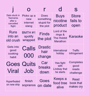 Jordyn (2024) Bingo Card
