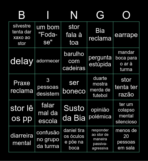 CS 3º Bingo Card