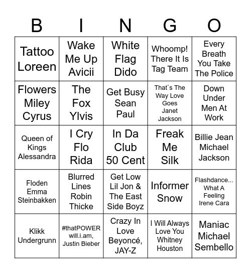 Bursdagsbingo Card