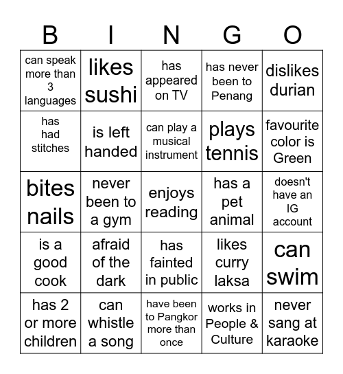 Come On Lets Bingo! Bingo Card