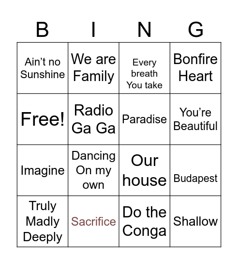 Josh’s Bingo Success Bingo Card