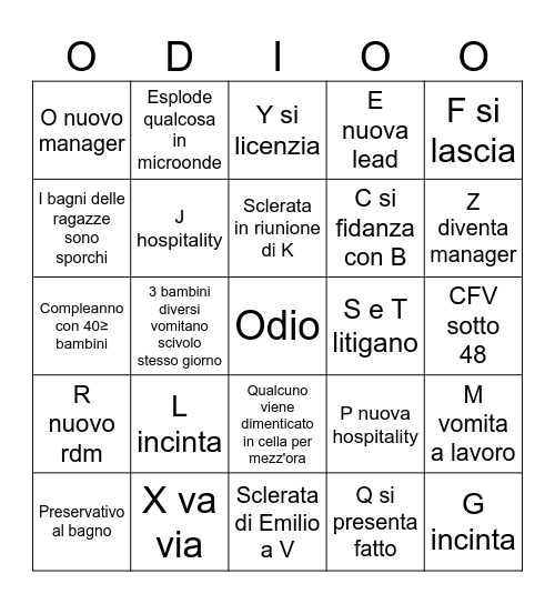 McDonald's Bingo Card