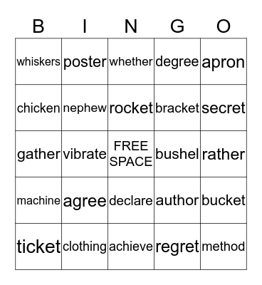 BINGO Card