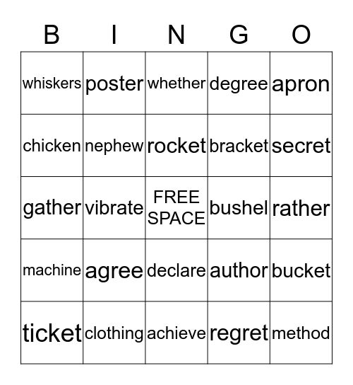 BINGO Card