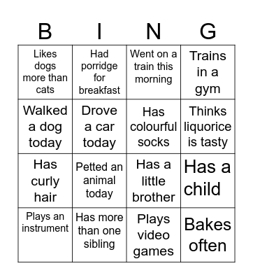 Find someone who.. Bingo Card