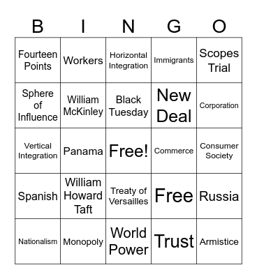 Exam Review USA Bingo Card