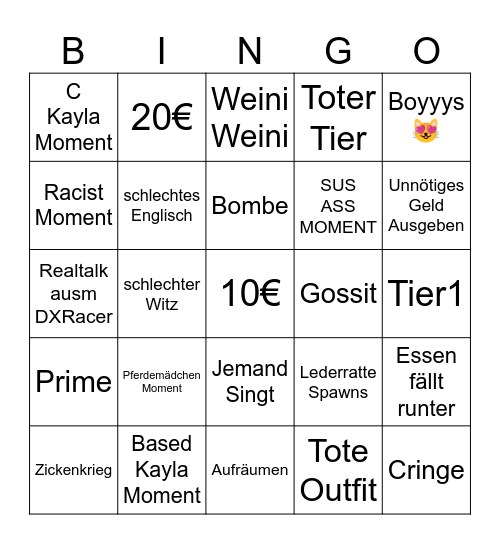 Maden WG Bingi Kolingo (Ingi) Bob Bingo Card