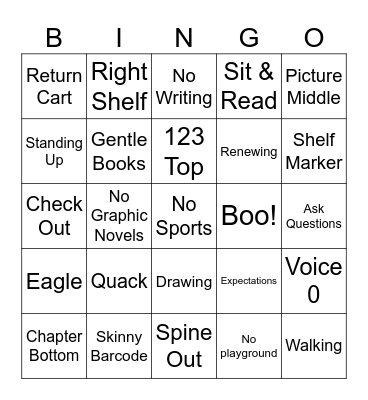 Library Bingo Set B Bingo Card
