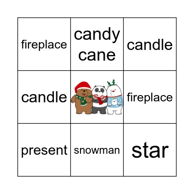 Junior 1 Xmas Bingo Card